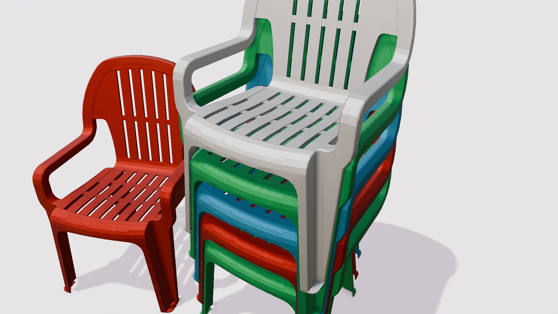 Chair Set 3D Model Low-poly 3D model_16