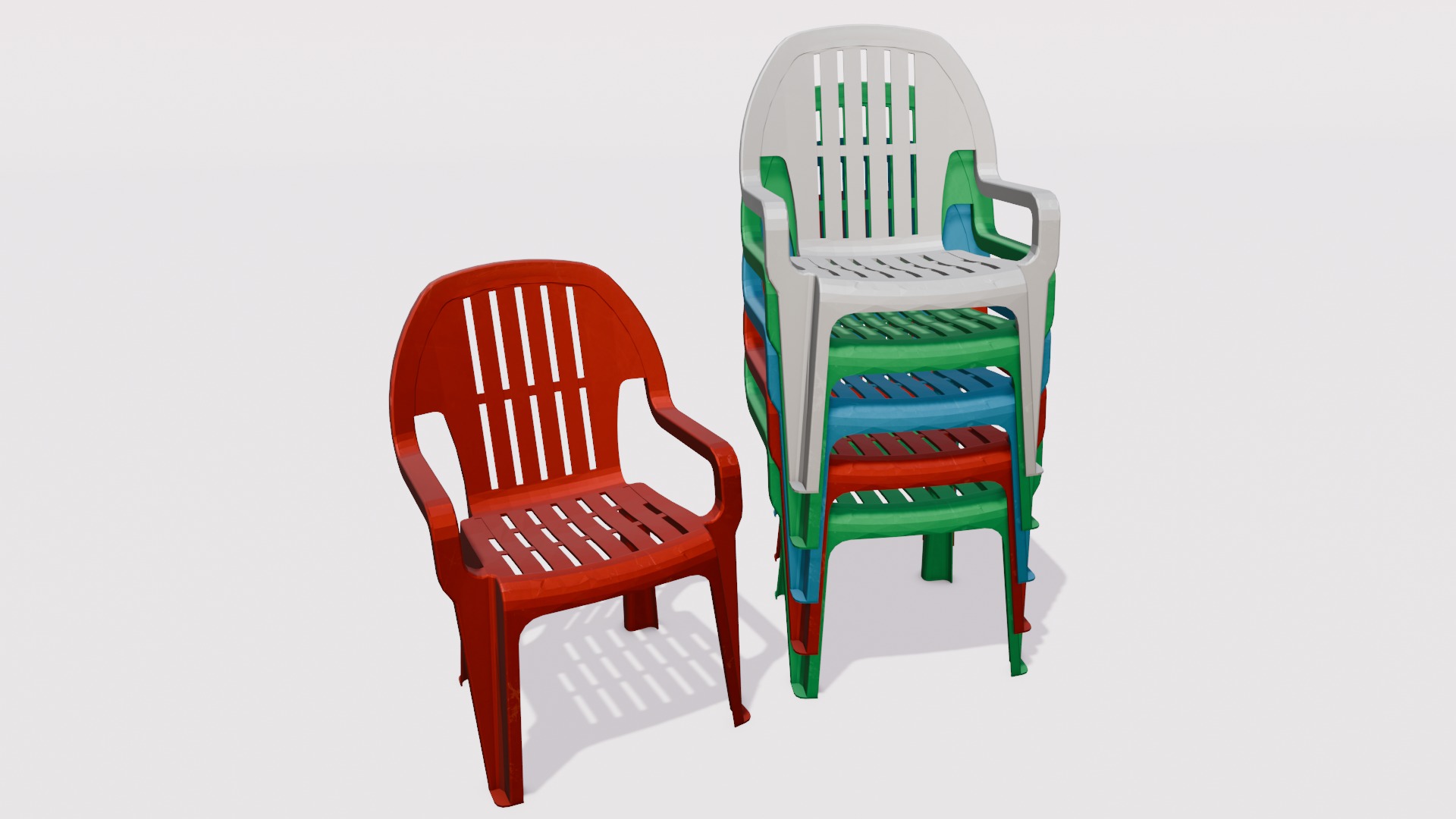 Chair Set 3D Model Low-poly 3D model_14