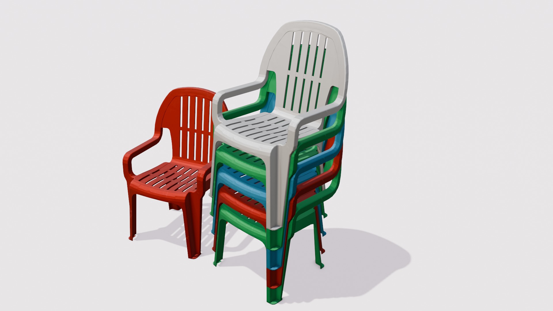 Chair Set 3D Model Low-poly 3D model_12
