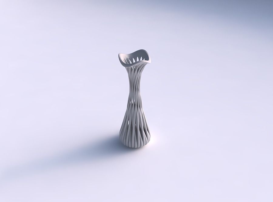 Vase taper twisted with muscle structure and extruded top str... 3D print model_0