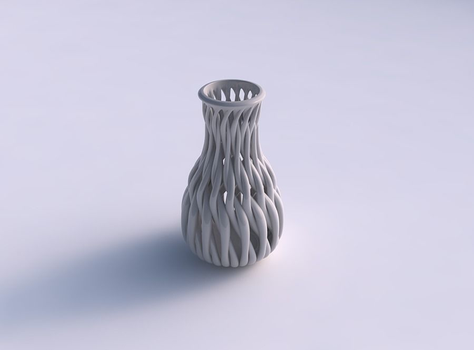Vase taper twisted with muscle structure and extruded top squeezed