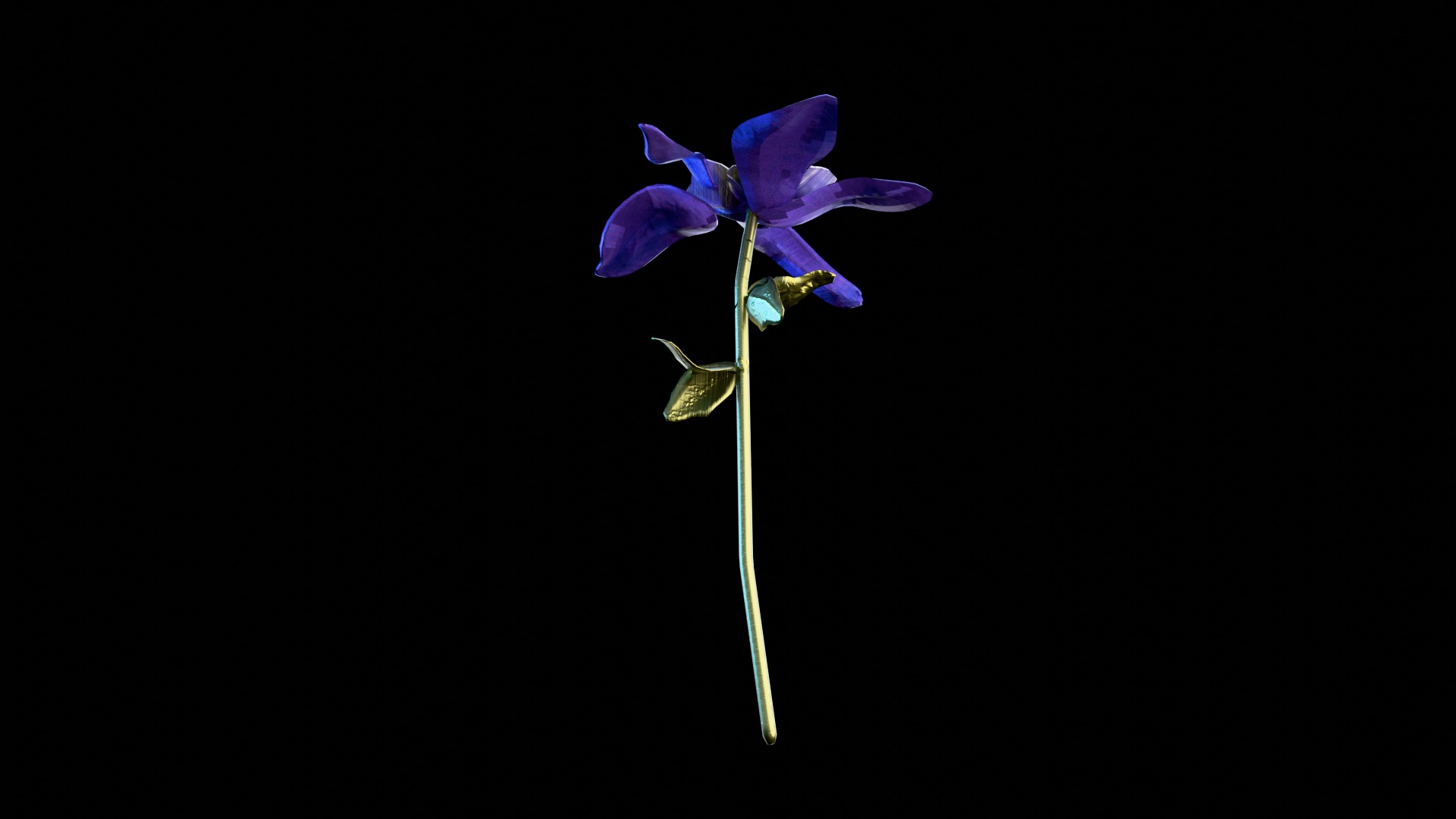 3D Blue-Columbine Flower FBX mode Low-poly 3D model_2
