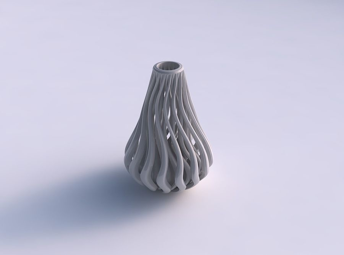 Vase taper wavy with beveled muscle structure squeezed