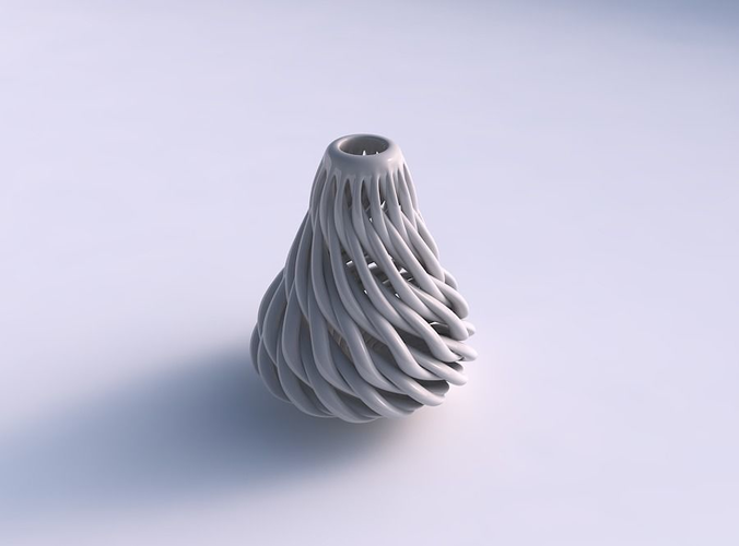 Vase taper large with twisted muscle structure wide middle
