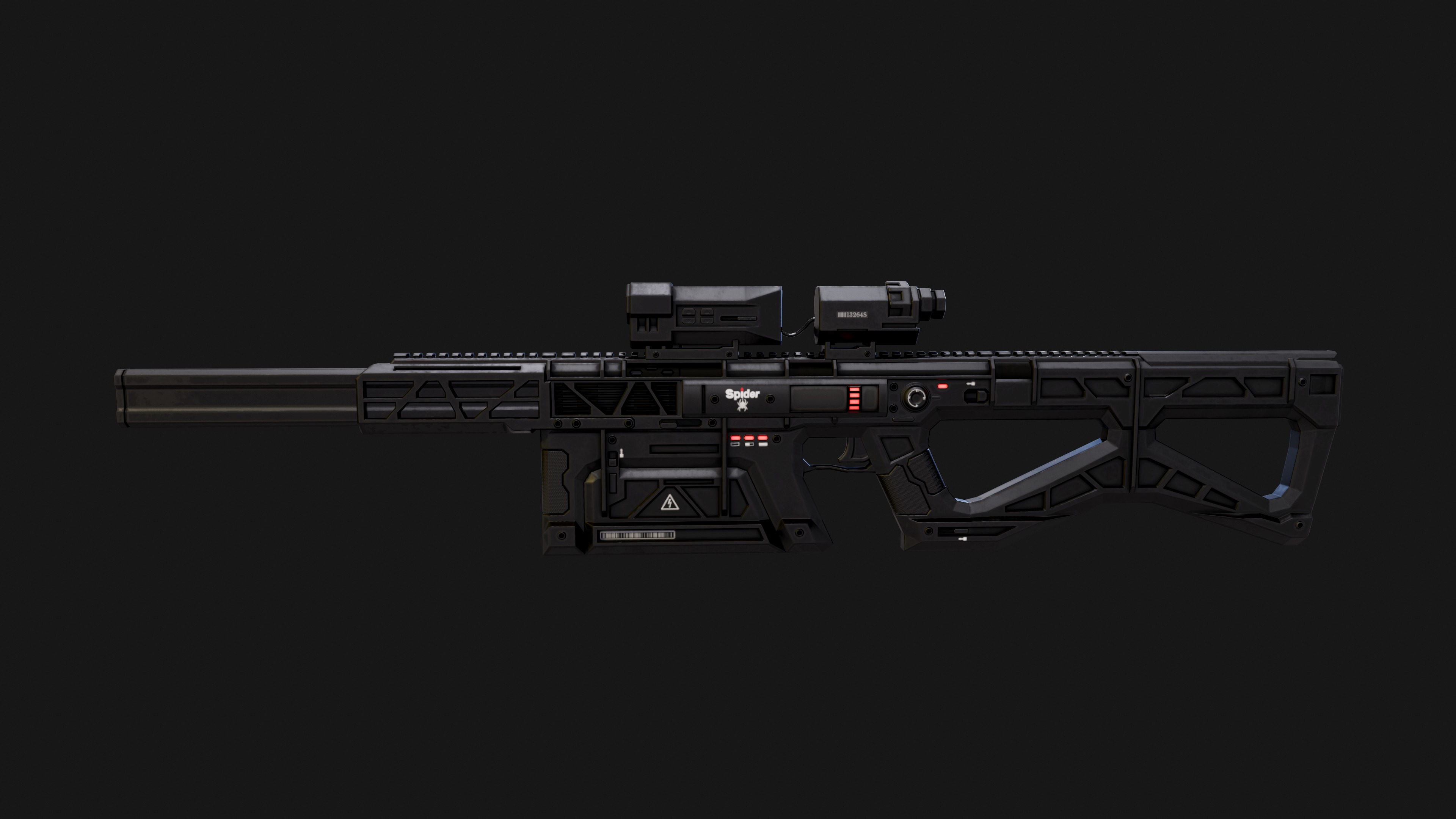 Sci-Fi Automatic Gun Low-poly 3D model_6