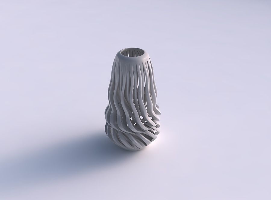 Vase taper twisted with muscle structure twisted and squeezed 3D print model_0