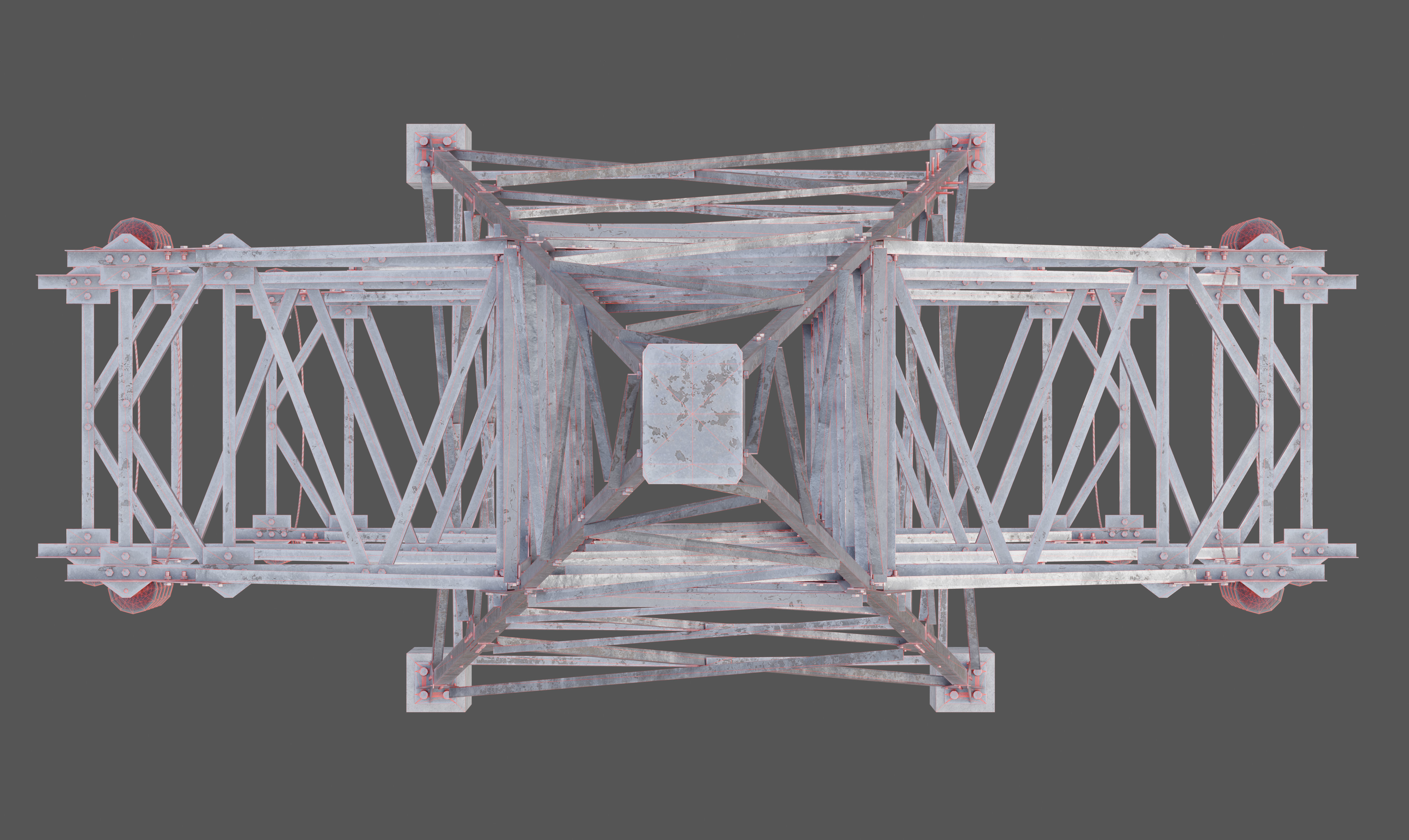 Power lines LEP-U35 Low-poly 3D model_11