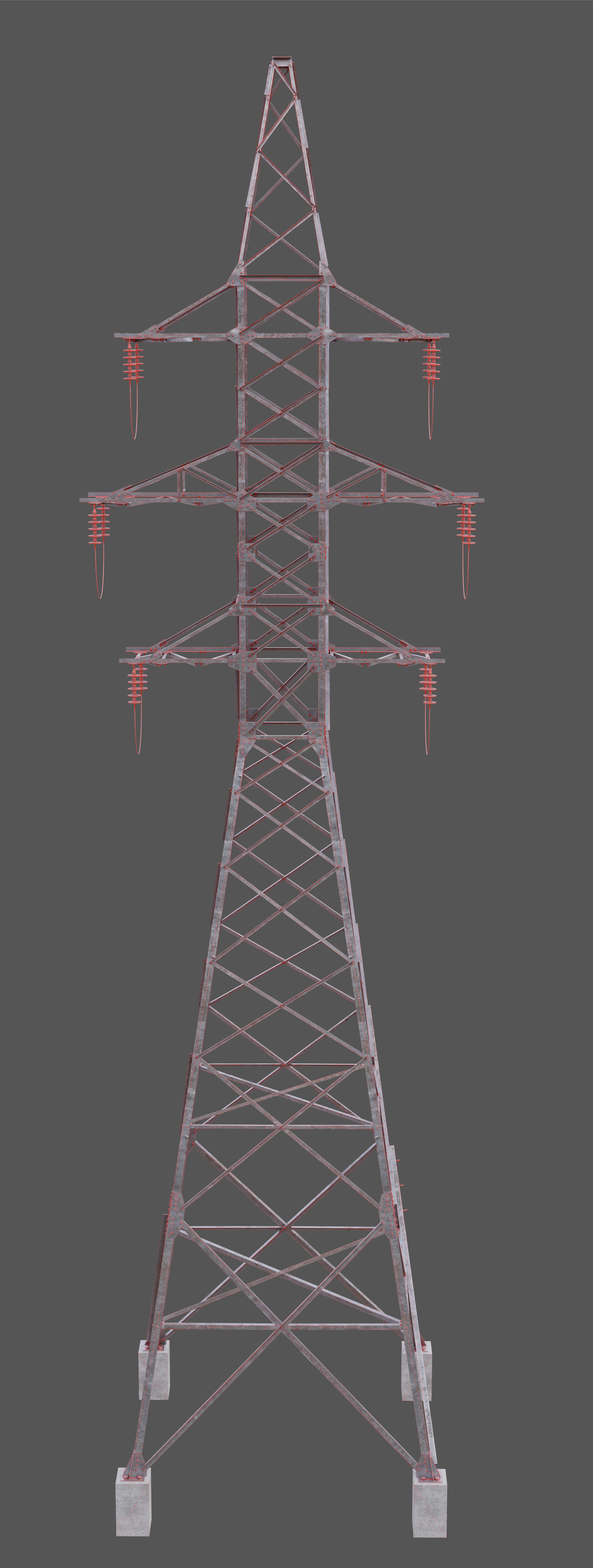 Power lines LEP-U35 Low-poly 3D model_12