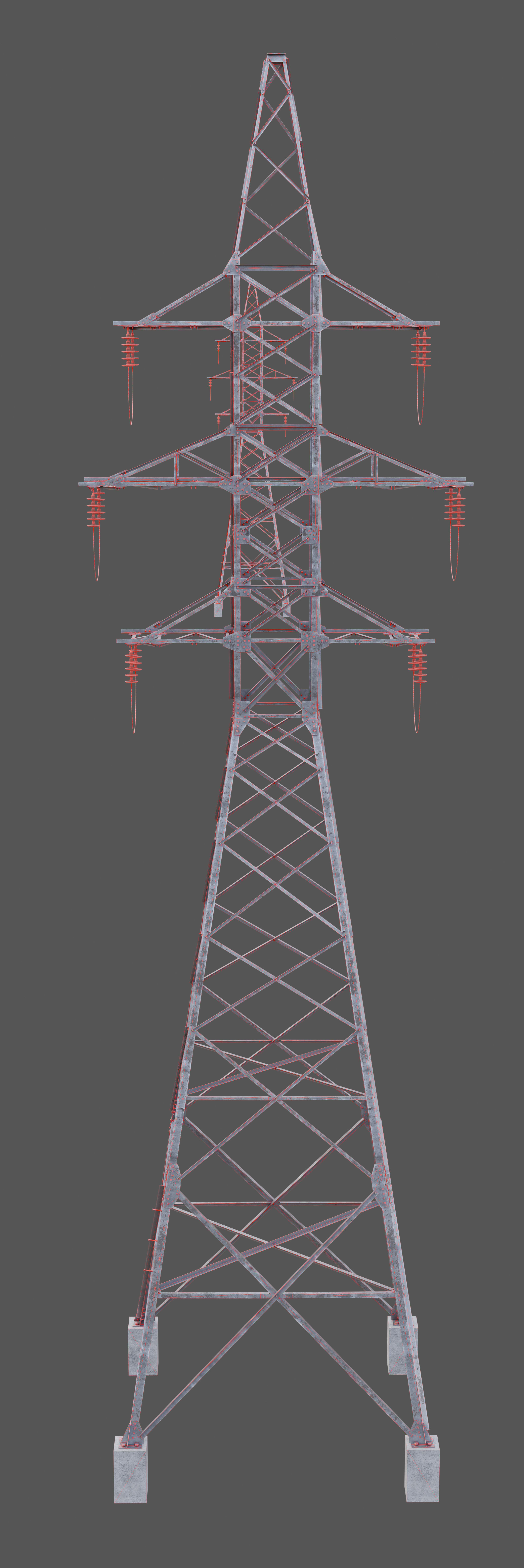 Power lines LEP-U35 Low-poly 3D model_9