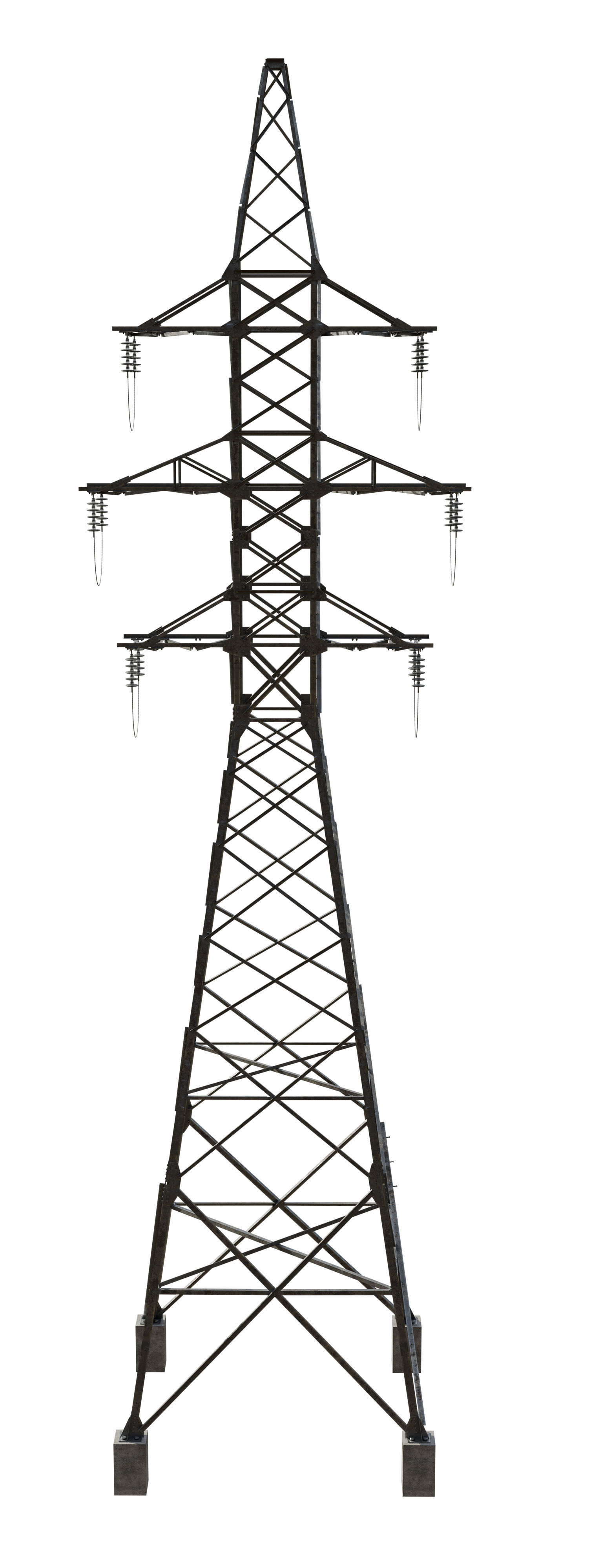Power lines LEP-U35 Low-poly 3D model_4
