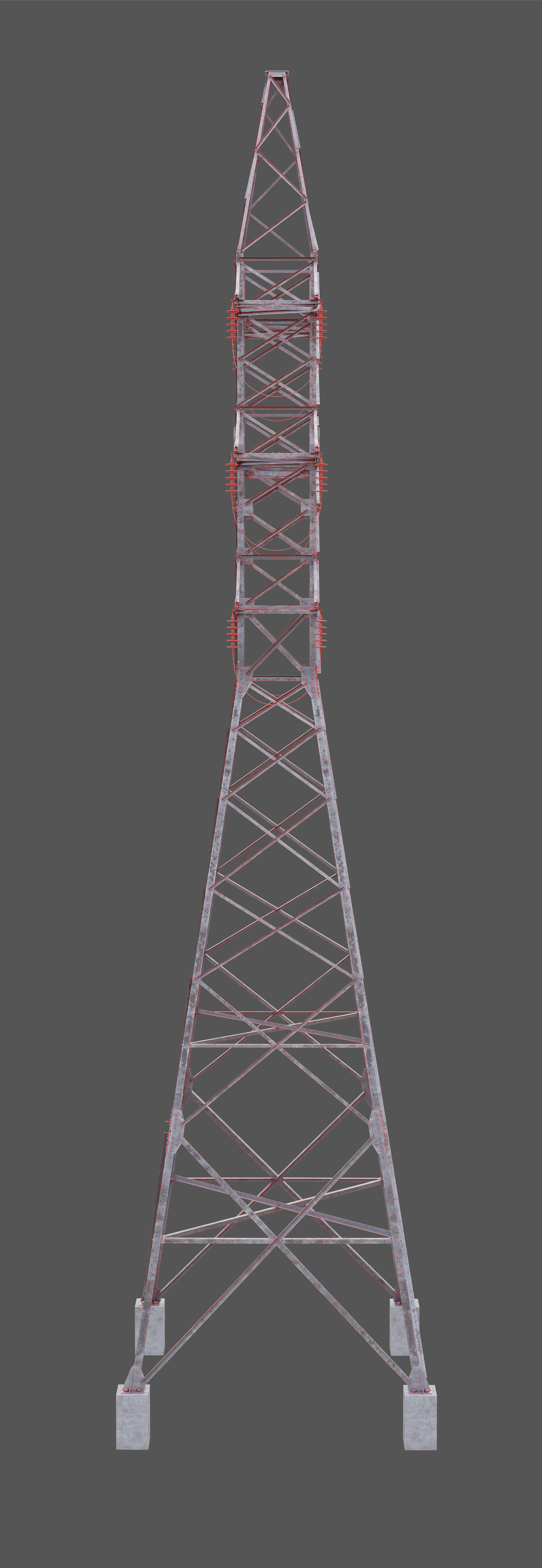 Power lines LEP-U35 Low-poly 3D model_10