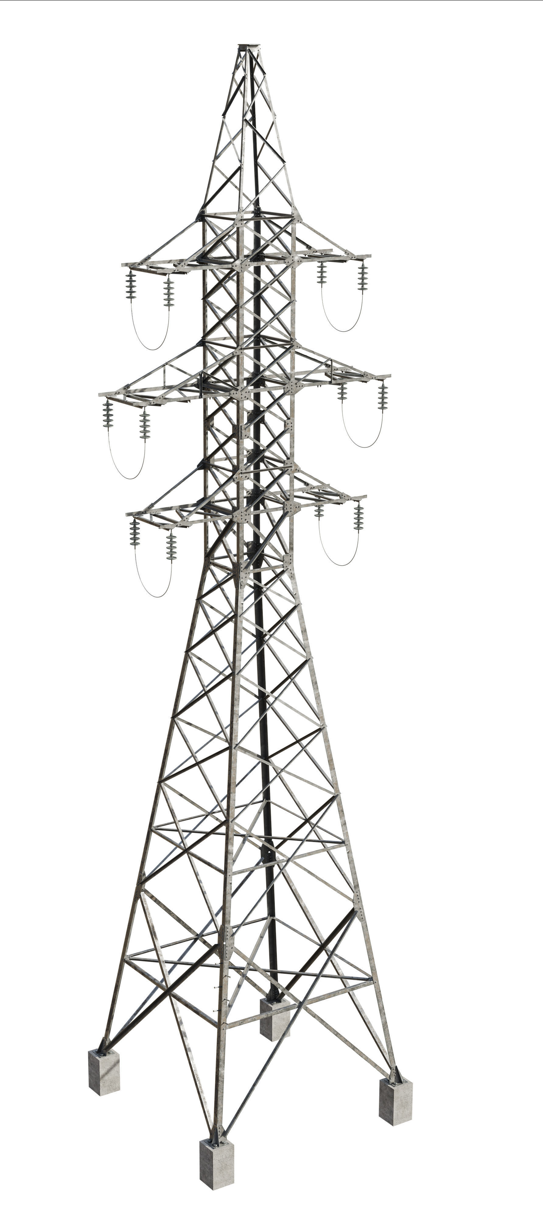 Power lines LEP-U35 Low-poly 3D model_1