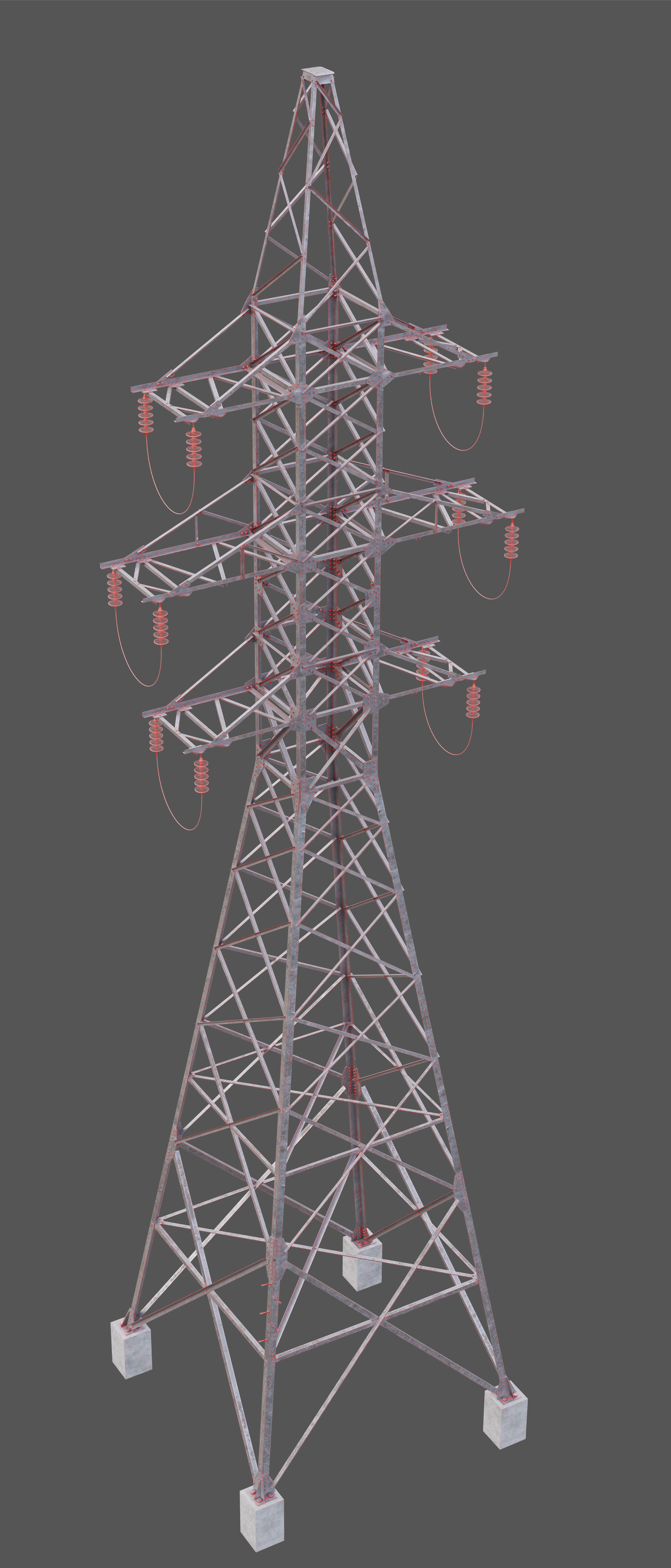 Power lines LEP-U35 Low-poly 3D model_7