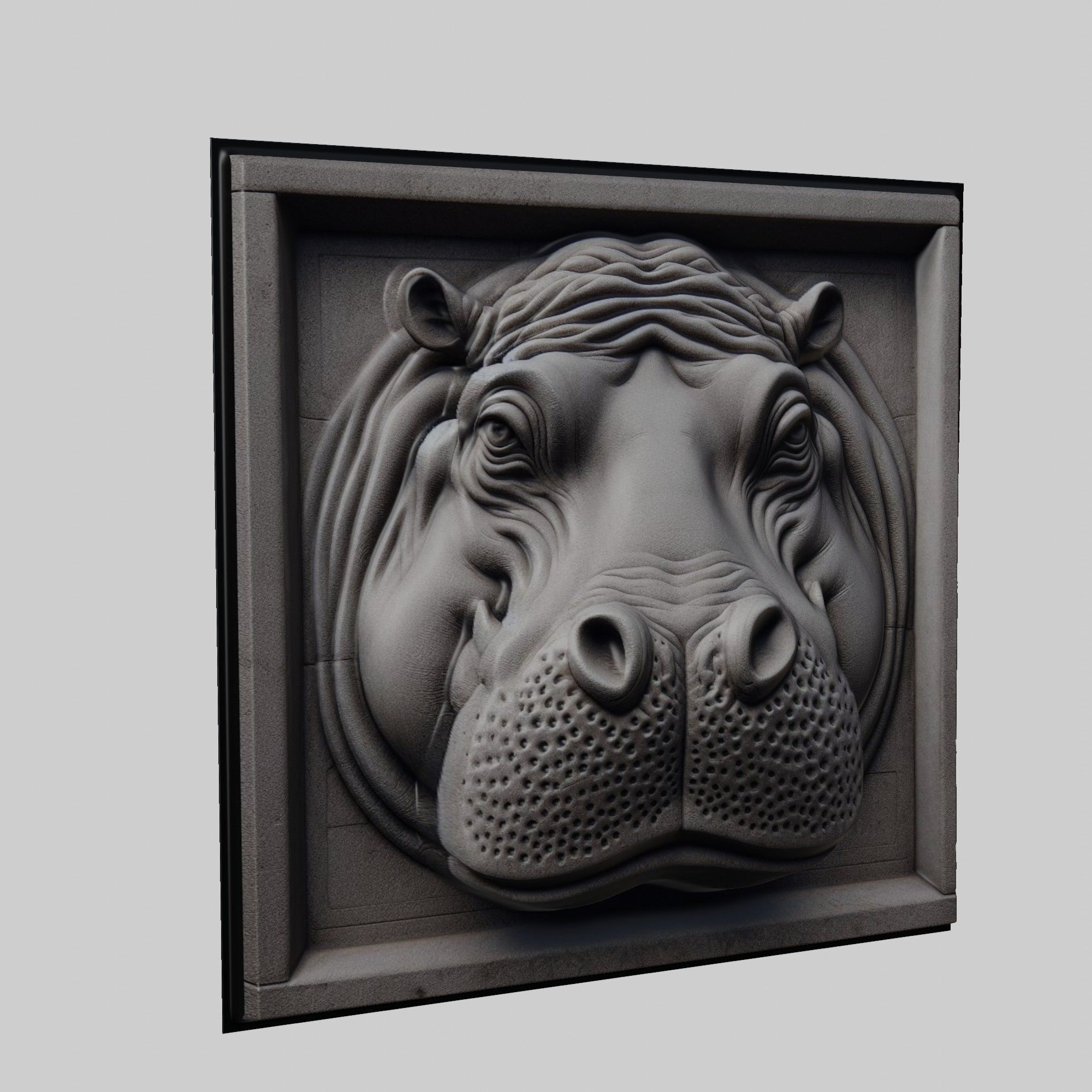 Hippopotamus Animal 3D print model_1