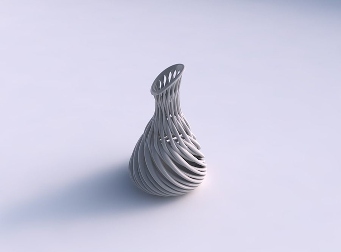 Vase taper twisted with muscle structure and extruded top streched top corner