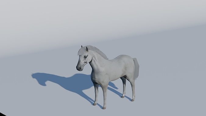 White Horse Low-poly 3D model