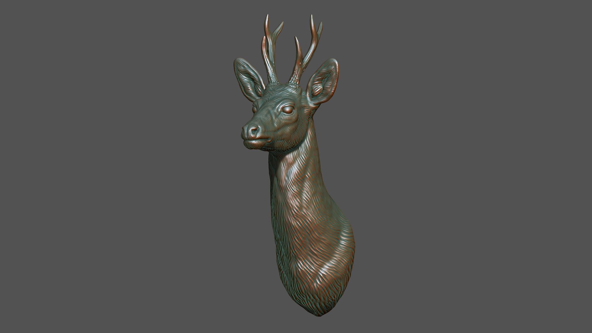 Roe deer bust 3D print model_9