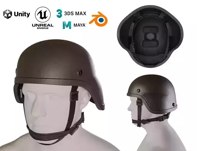 HighCom Striker ULACH IIIA helmet Low-poly 3D model