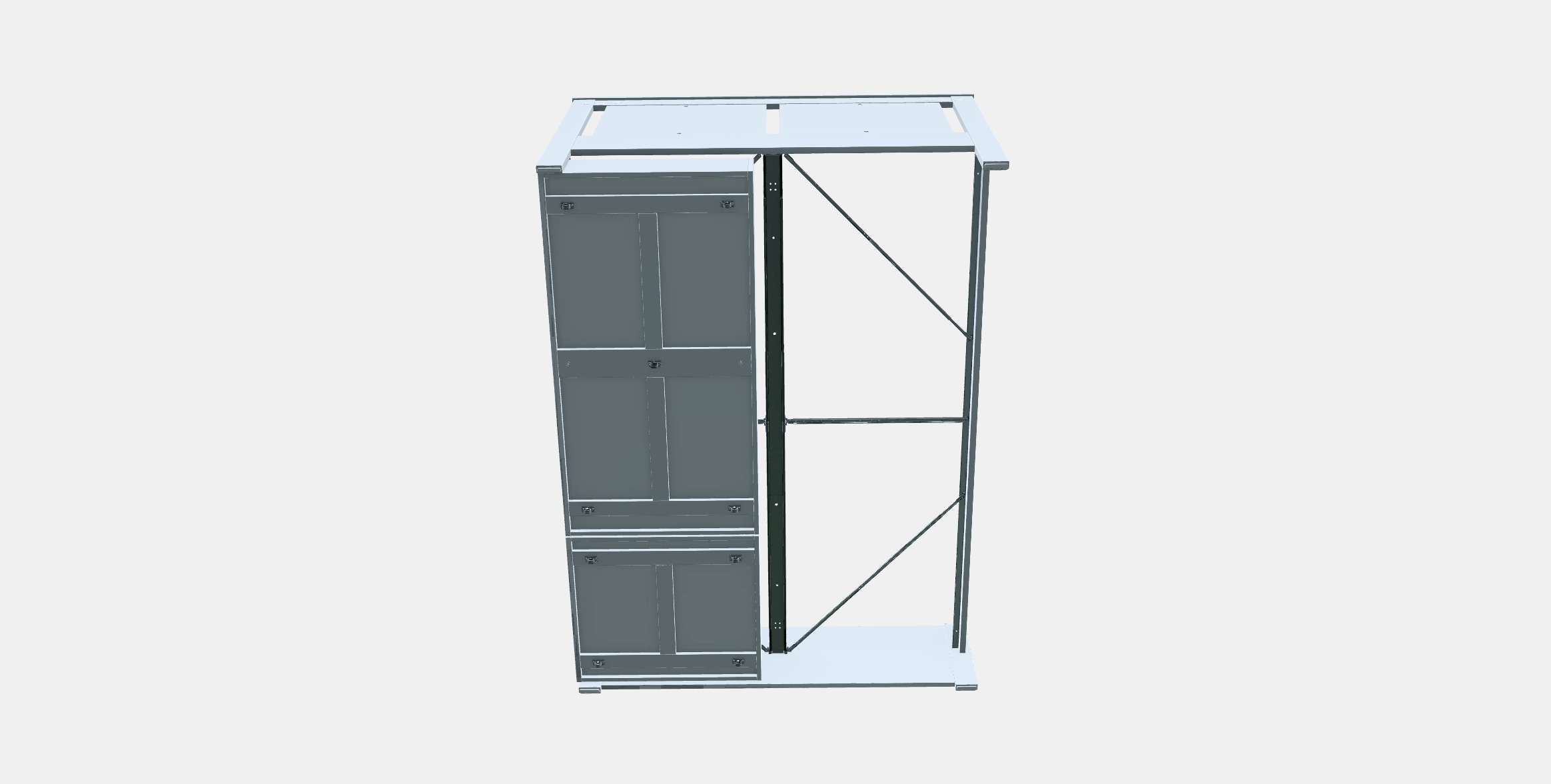 SONGESAND Bed frame with 2 storage boxes 1 Low-poly 3D model_7