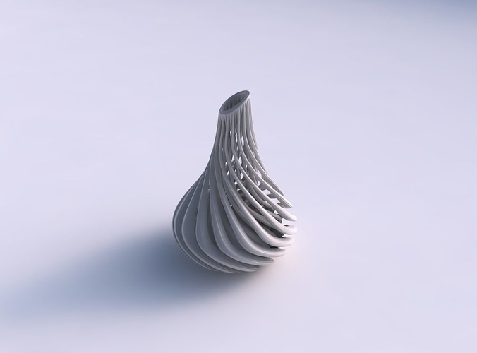 Vase taper wavy with beveled muscle structure streched top corner