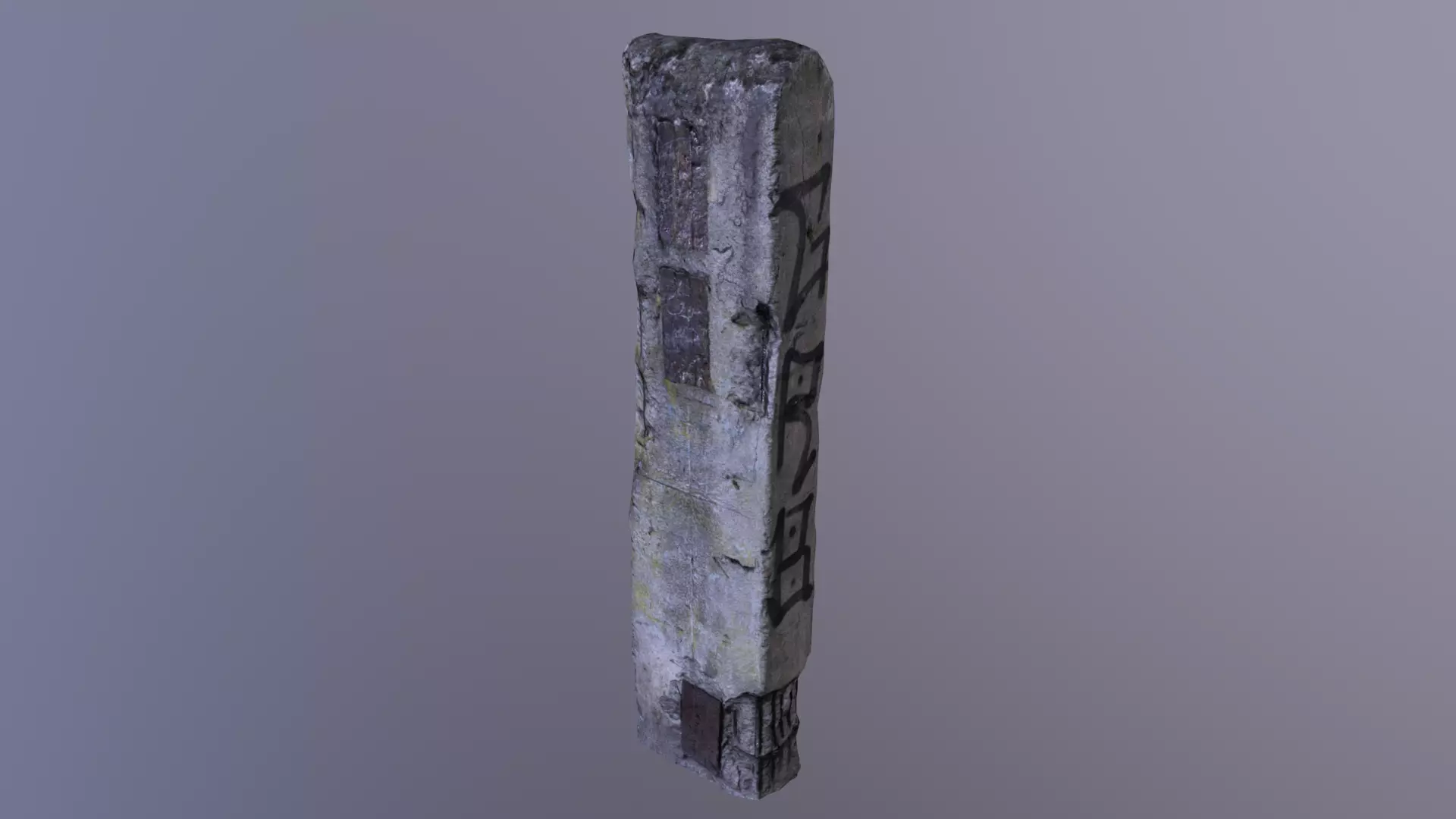 Concrete Pillar Low-poly 3D model_0