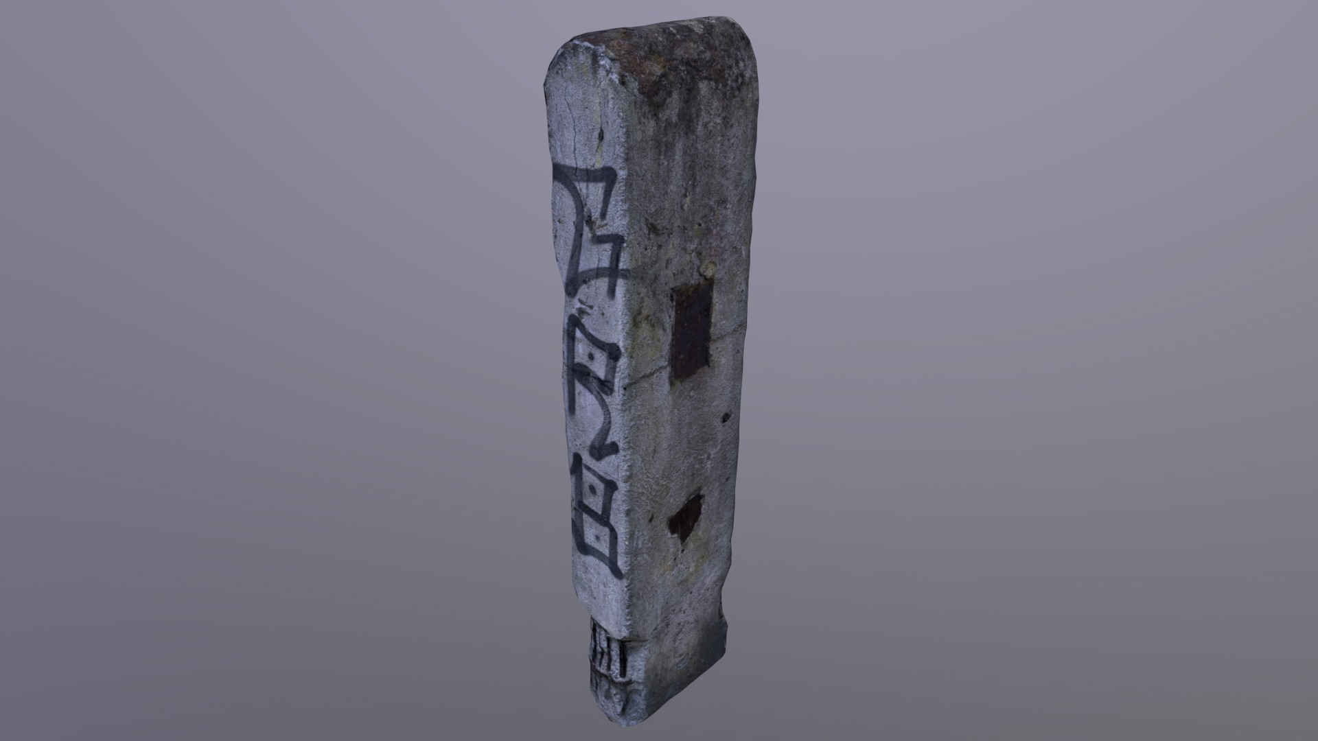 Concrete Pillar Low-poly 3D model_6