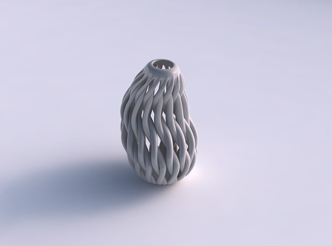 Vase taper bend with twisted muscle structure squeezed 3D print model
