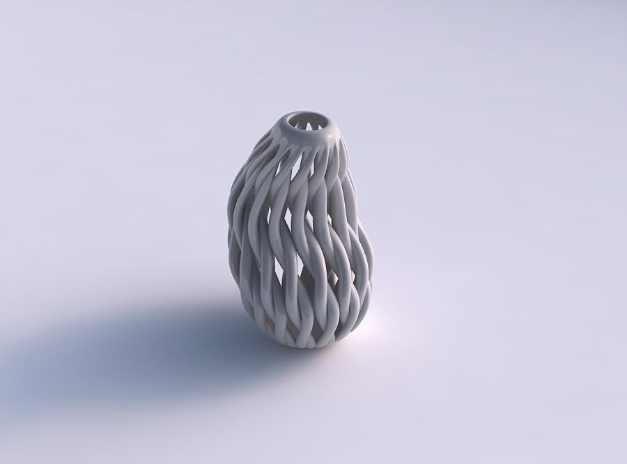 Vase taper bend with twisted muscle structure squeezed 3D print model_0
