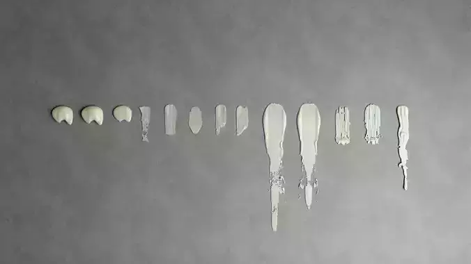Paint And Cosmetic Cream Smears And Smudges  FBX 3D Models
