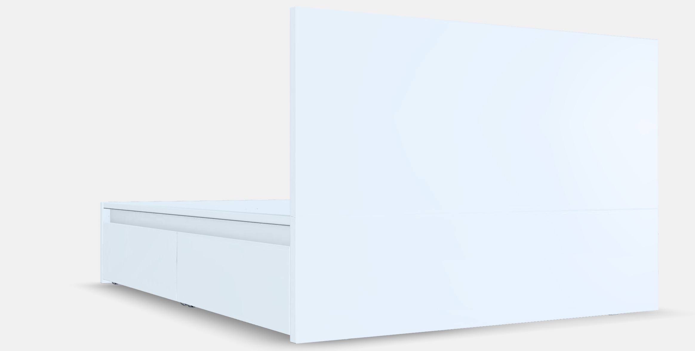 MALM Bed frame high w 2 storage boxes 6 Low-poly 3D model_2