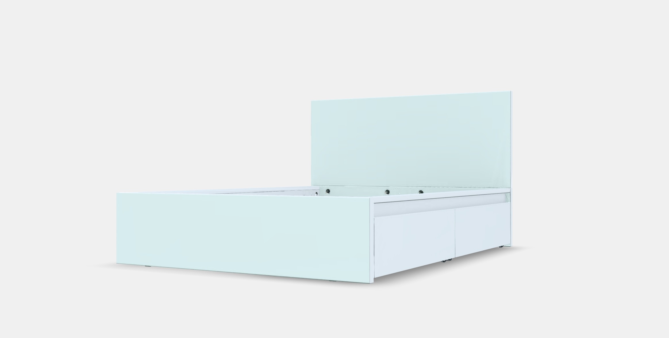 MALM Bed frame high w 2 storage boxes 6 Low-poly 3D model_13