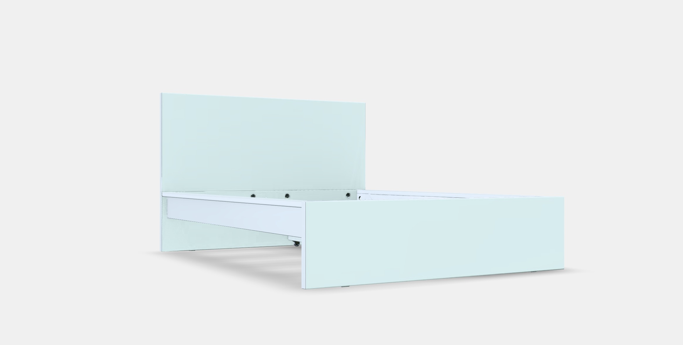 MALM Bed frame high w 2 storage boxes 6 Low-poly 3D model_9