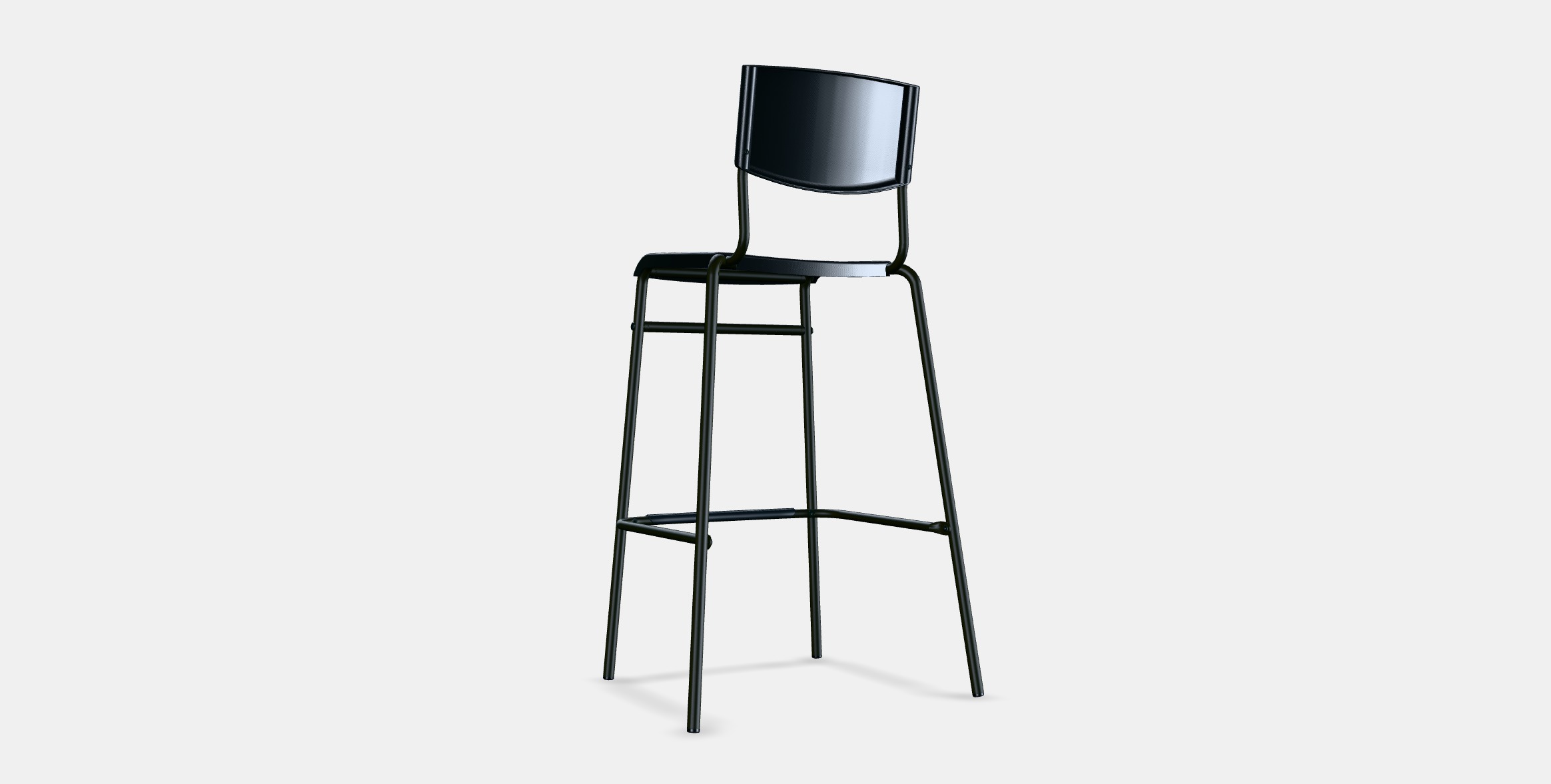 STIG Bar stool with backrest Low-poly 3D model_16
