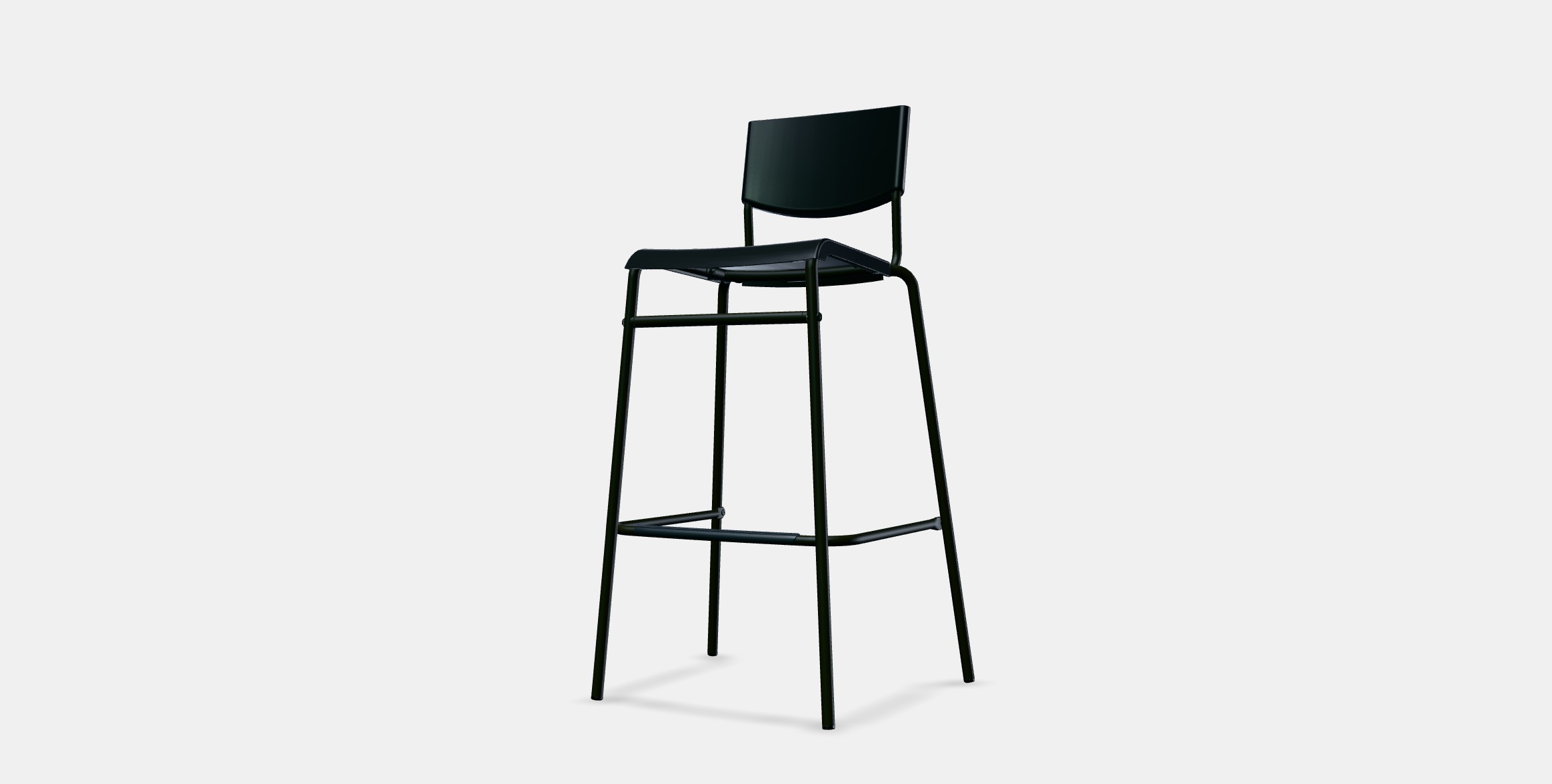 STIG Bar stool with backrest Low-poly 3D model_12