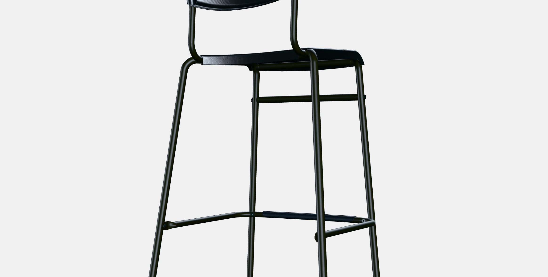STIG Bar stool with backrest Low-poly 3D model_6
