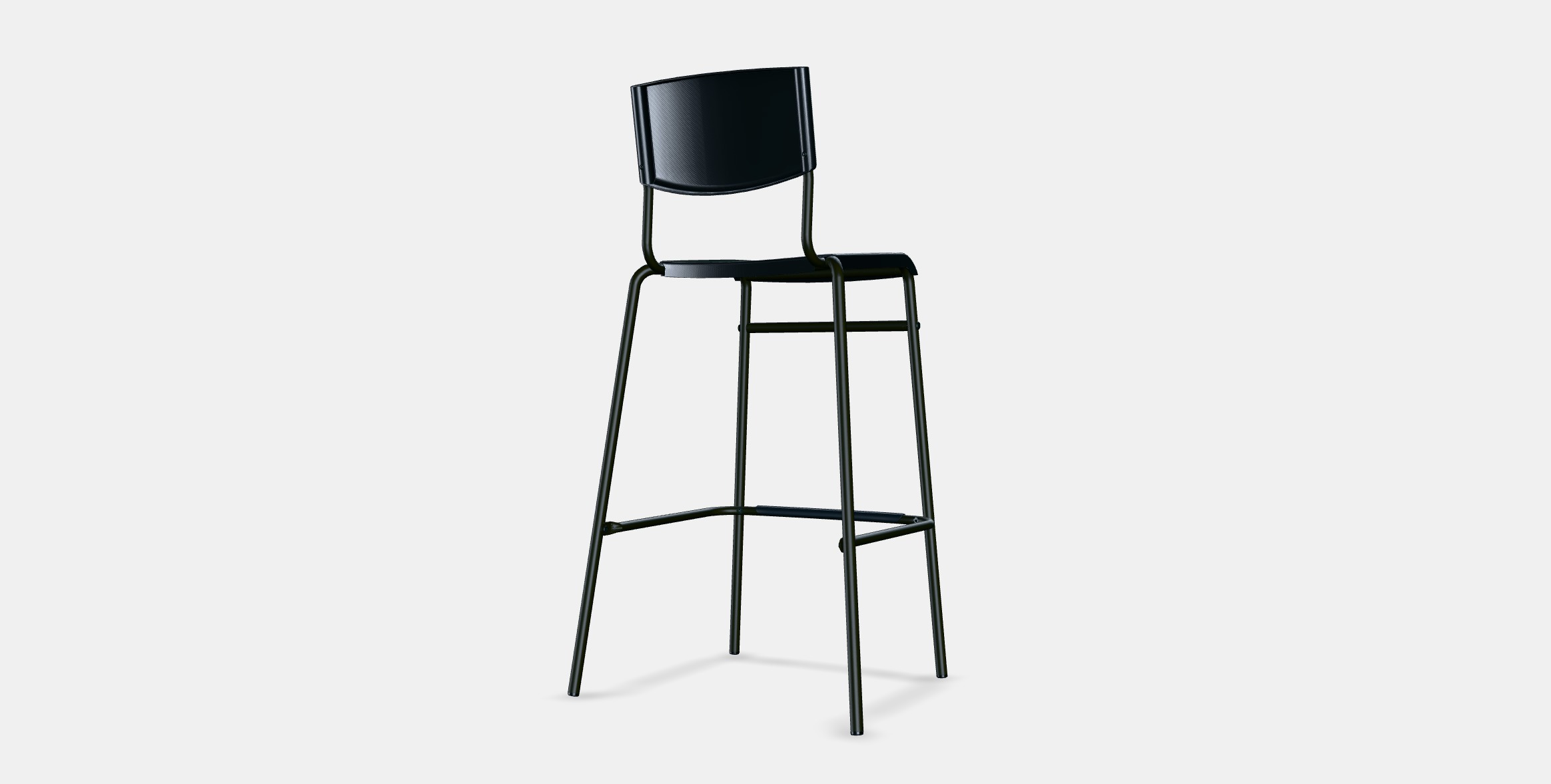 STIG Bar stool with backrest Low-poly 3D model_5