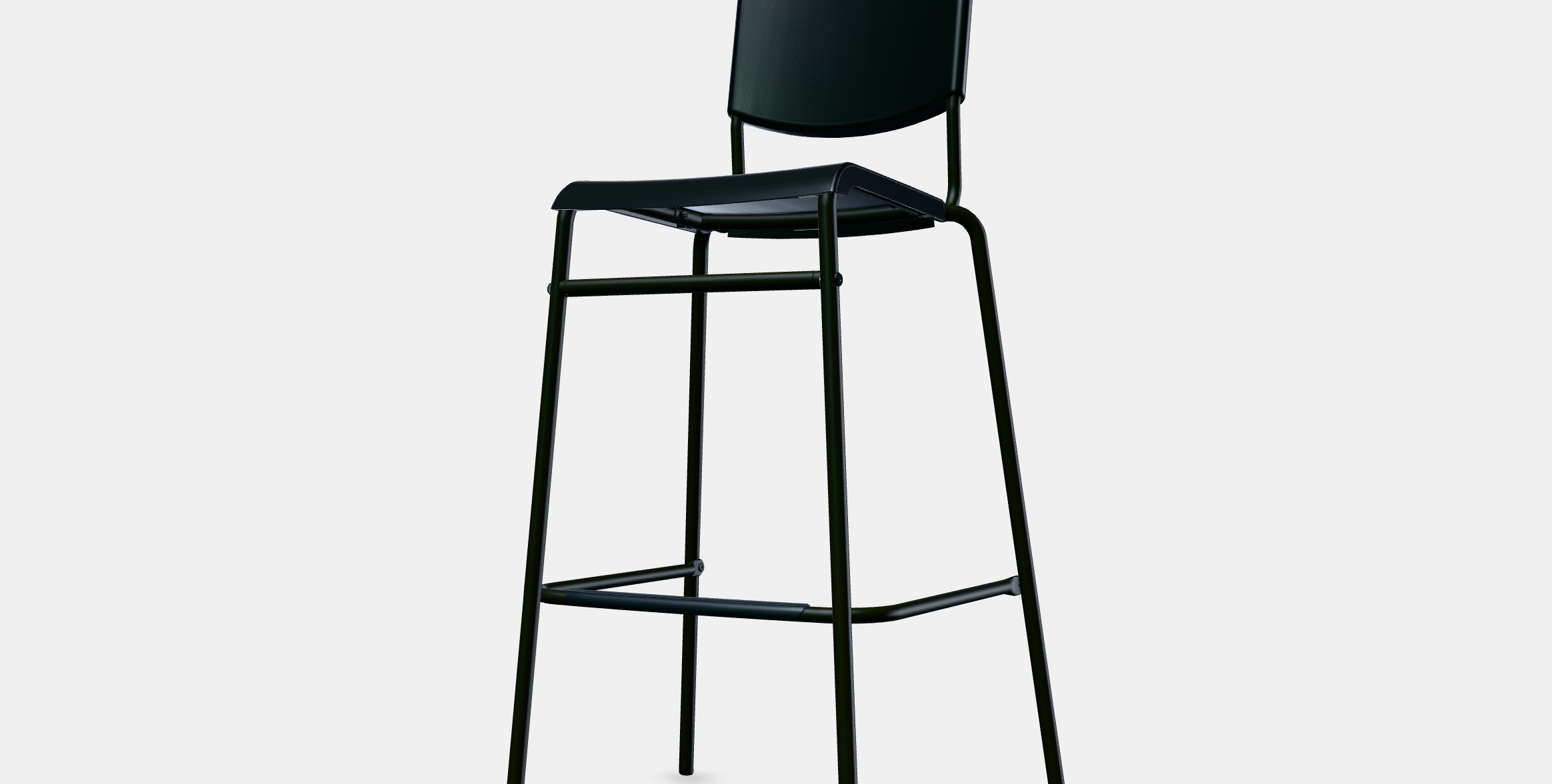 STIG Bar stool with backrest Low-poly 3D model_13