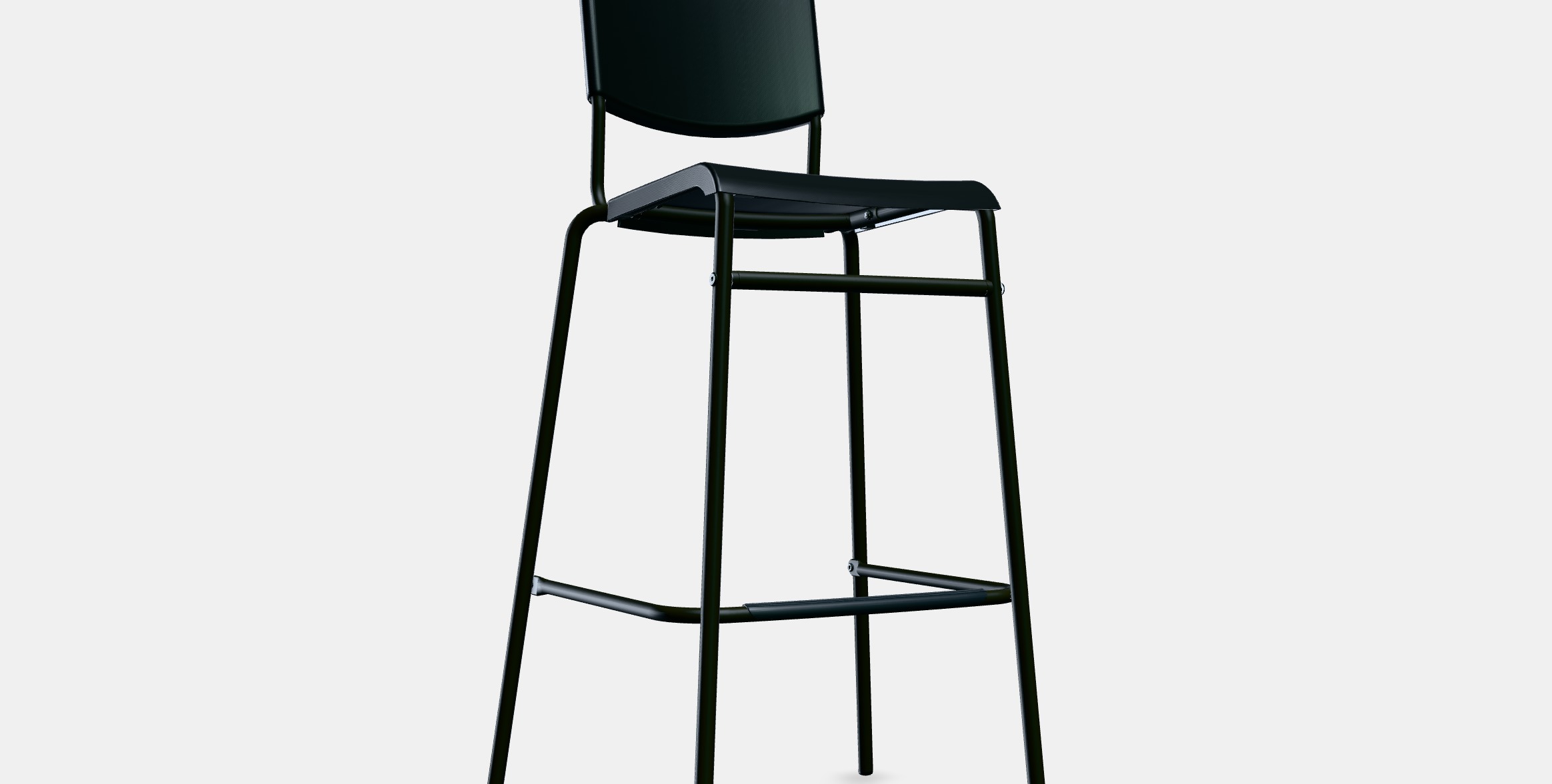 STIG Bar stool with backrest Low-poly 3D model_9