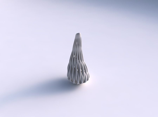 Vase taper bend with twisted muscle structure long top 3D print model