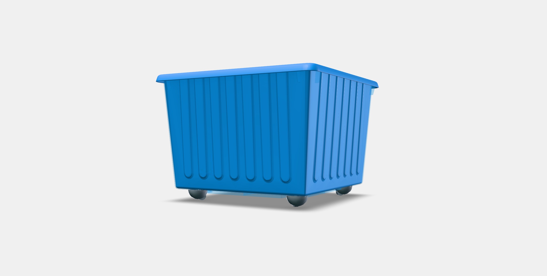 VESSLA Storage crate with castors Low-poly 3D model_12