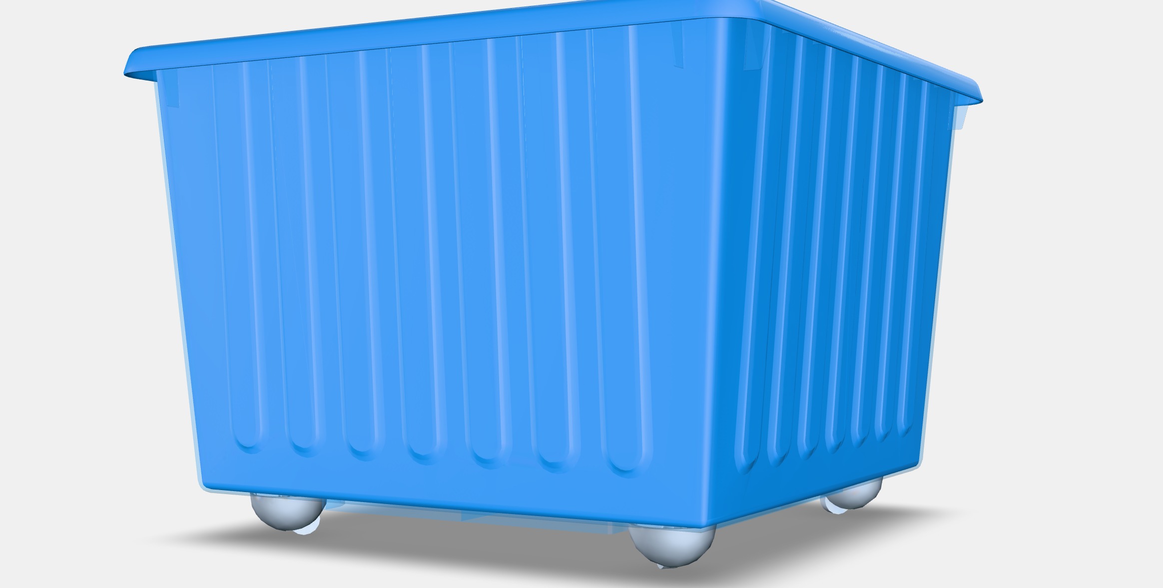 VESSLA Storage crate with castors Low-poly 3D model_6