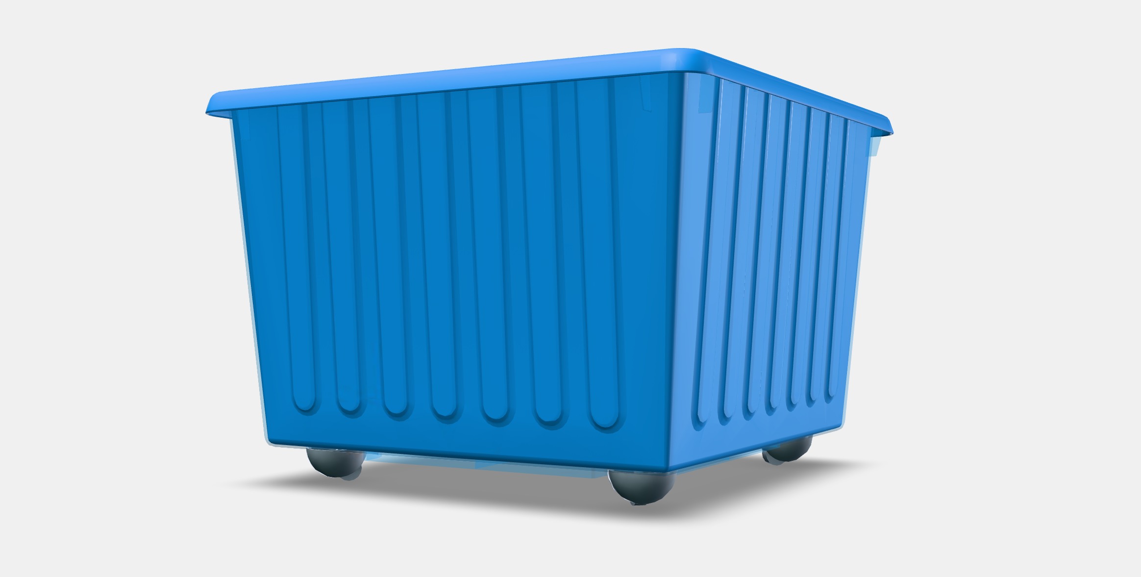 VESSLA Storage crate with castors Low-poly 3D model_13