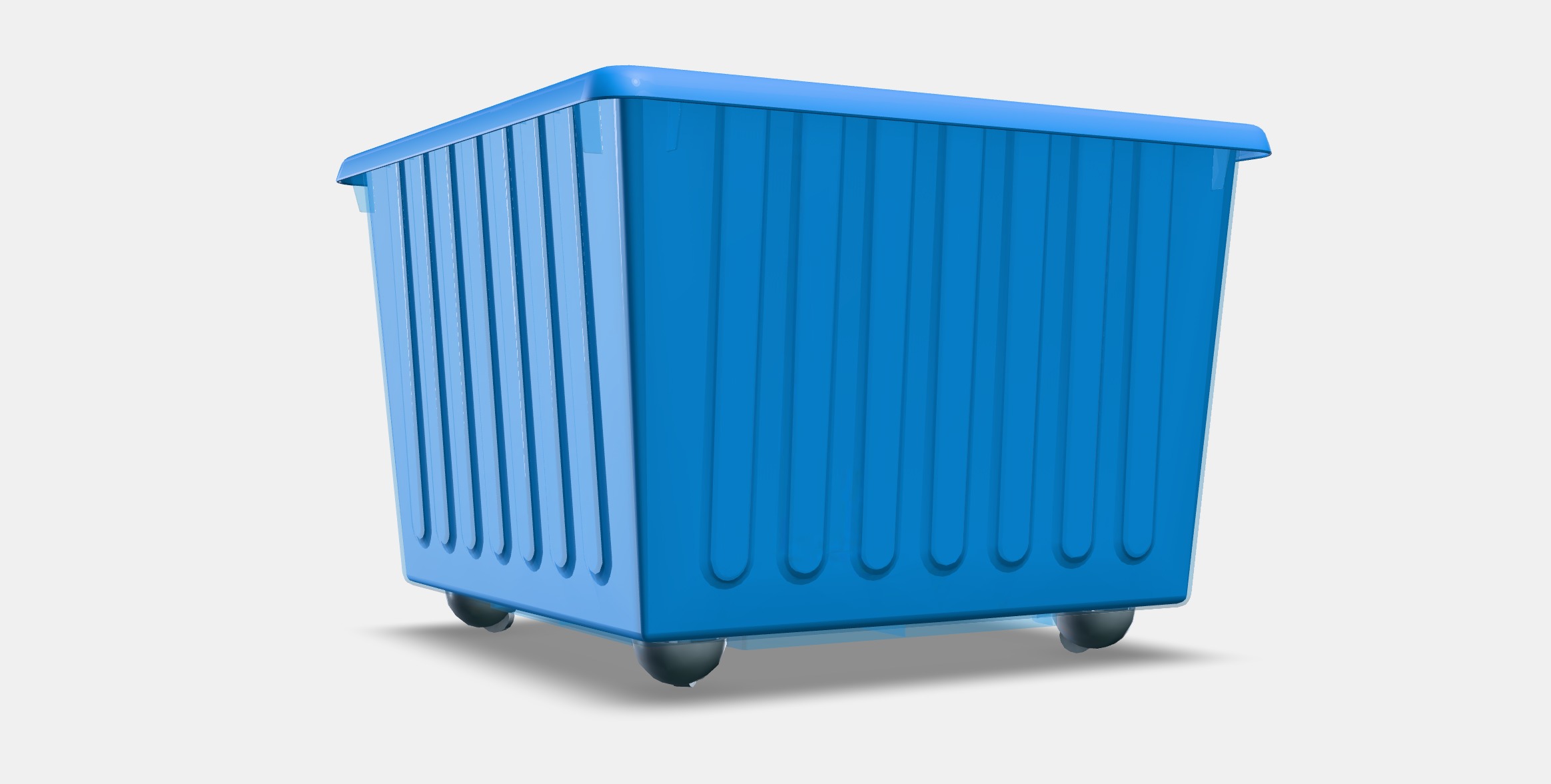 VESSLA Storage crate with castors Low-poly 3D model_9