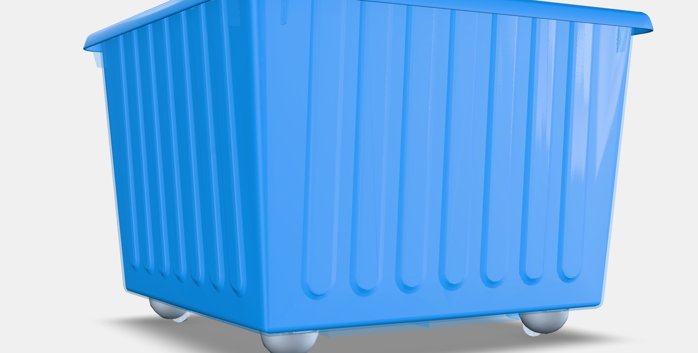 VESSLA Storage crate with castors Low-poly 3D model_2