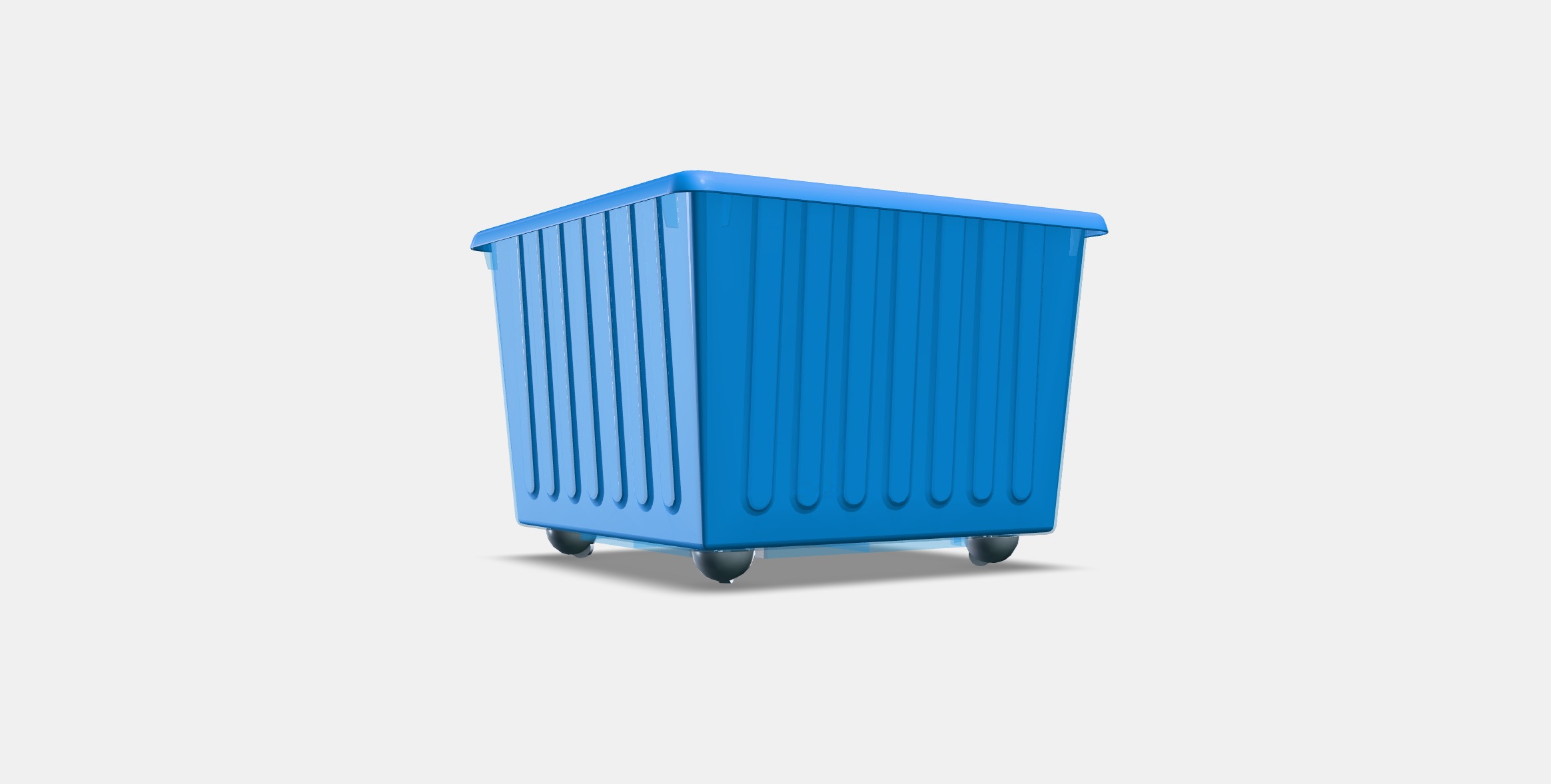 VESSLA Storage crate with castors Low-poly 3D model_3