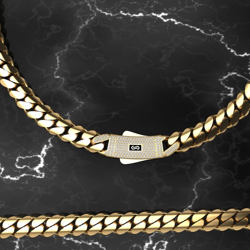 9MM monaco chain kolye bileklik 3D print model_4