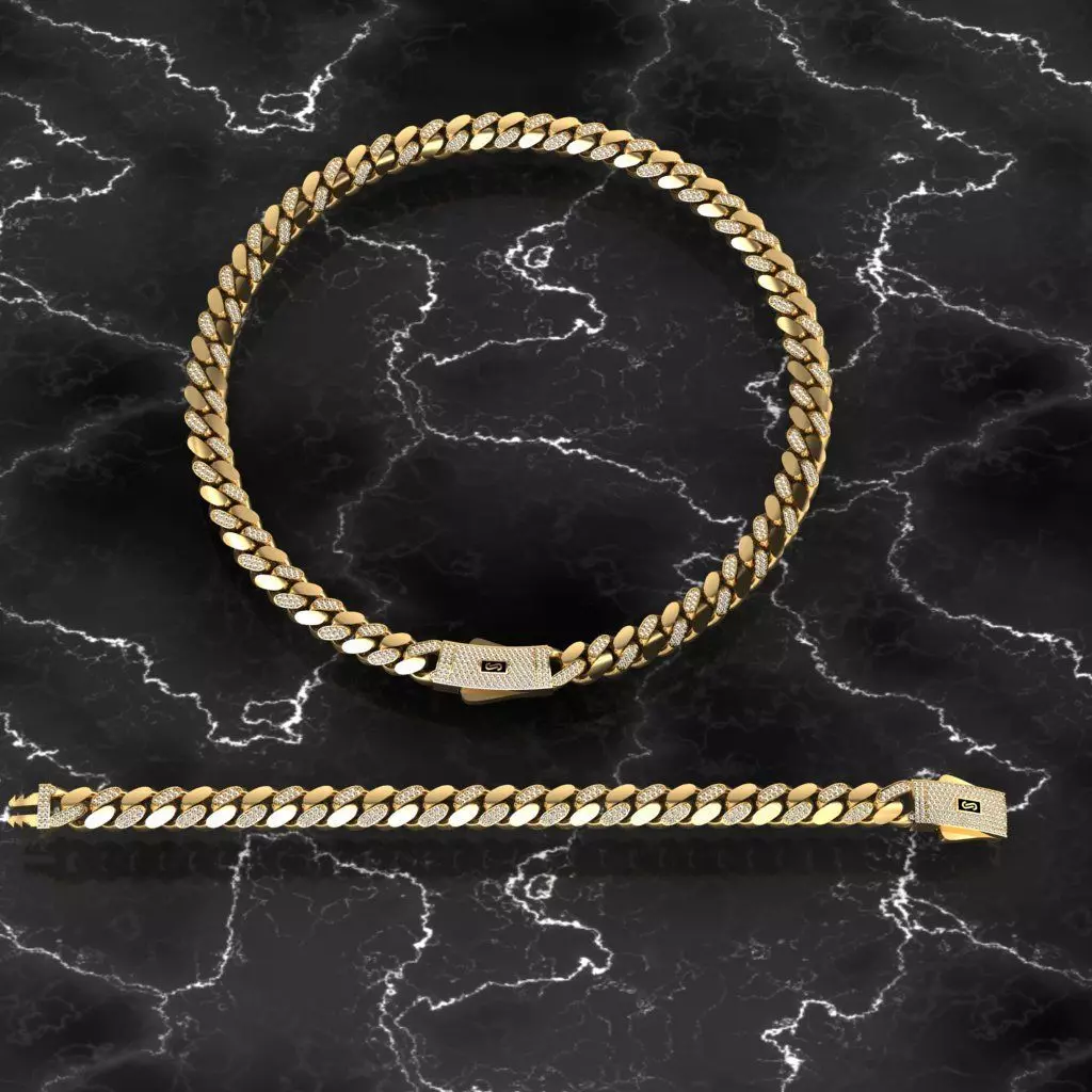 9MM monaco chain kolye bileklik 3D print model_0