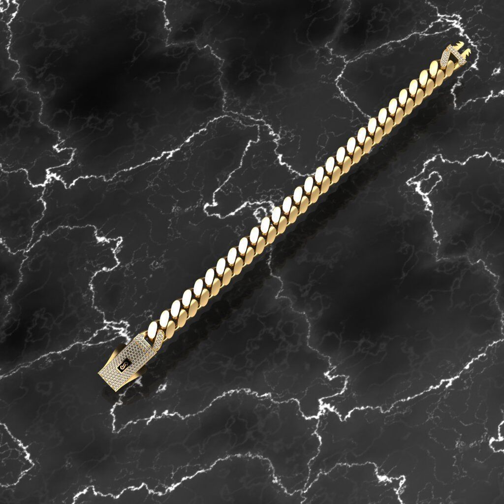 9MM monaco chain kolye bileklik 3D print model_5