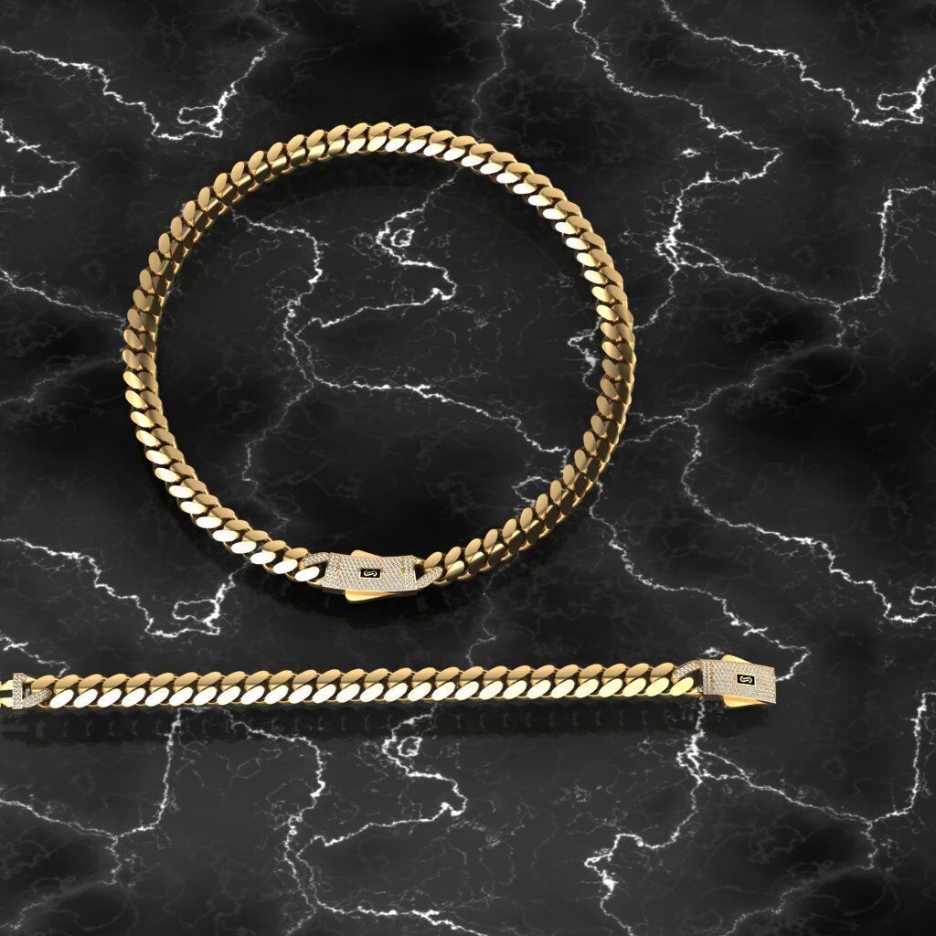 9MM monaco chain kolye bileklik 3D print model_3