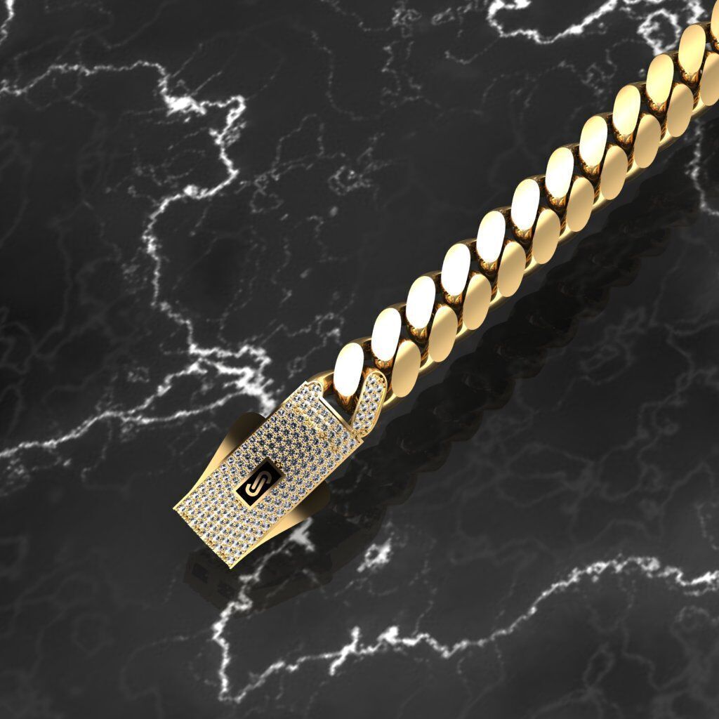 9MM monaco chain kolye bileklik 3D print model_6